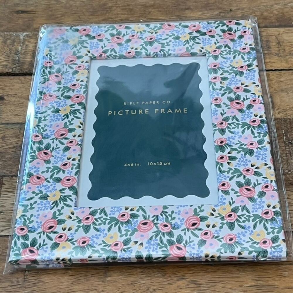 Rifle Paper Co Wrapped Picture Frame Pink Floral 4x6 in NEW - Picture 2 of 9